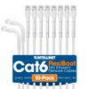Intellinet FlexiBoot Slim Cat6 Ethernet Network Patch Cable 10-Pack - 10Gbps & 250MHz, Flexible Bendable Boot, 32AWG Pure Bare Copper Wire, Gold-Plated Contacts - 2ft, White view 1