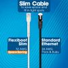 Intellinet FlexiBoot Slim Cat6 Ethernet Network Patch Cable 10-Pack - 10Gbps & 250MHz, Flexible Bendable Boot, 32AWG Pure Bare Copper Wire, Gold-Plated Contacts - 2ft, White view 4