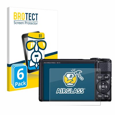 brotect Glass Screen Protector Film Compatible with Canon PowerShot SX740 HS (6 Pack) - Glass-Foil 9H Protection [Scratch Resistant, High Clarity]