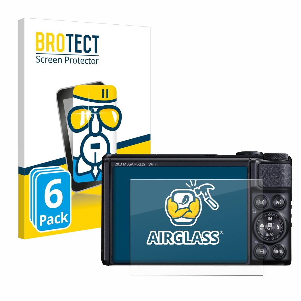 brotect Glass Screen Protector Film Compatible with Canon PowerShot SX740 HS (6 Pack) - Glass-Foil 9H Protection [Scratch Resistant, High Clarity]