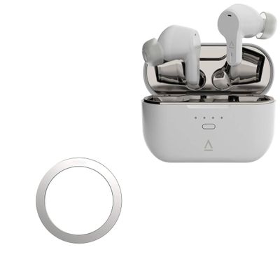 BoxWave Smart Gadget Compatible with Creative Labs Zen Air SXFI - MagnetoSafe Ring, Add Magnet Functionality Adhesive Alloy - Metallic Silver