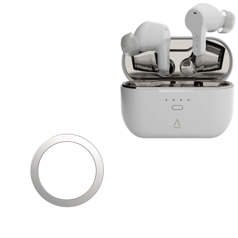 BoxWave Smart Gadget Compatible with Creative Labs Zen Air SXFI - MagnetoSafe Ring, Add Magnet Functionality Adhesive Alloy - Metallic Silver