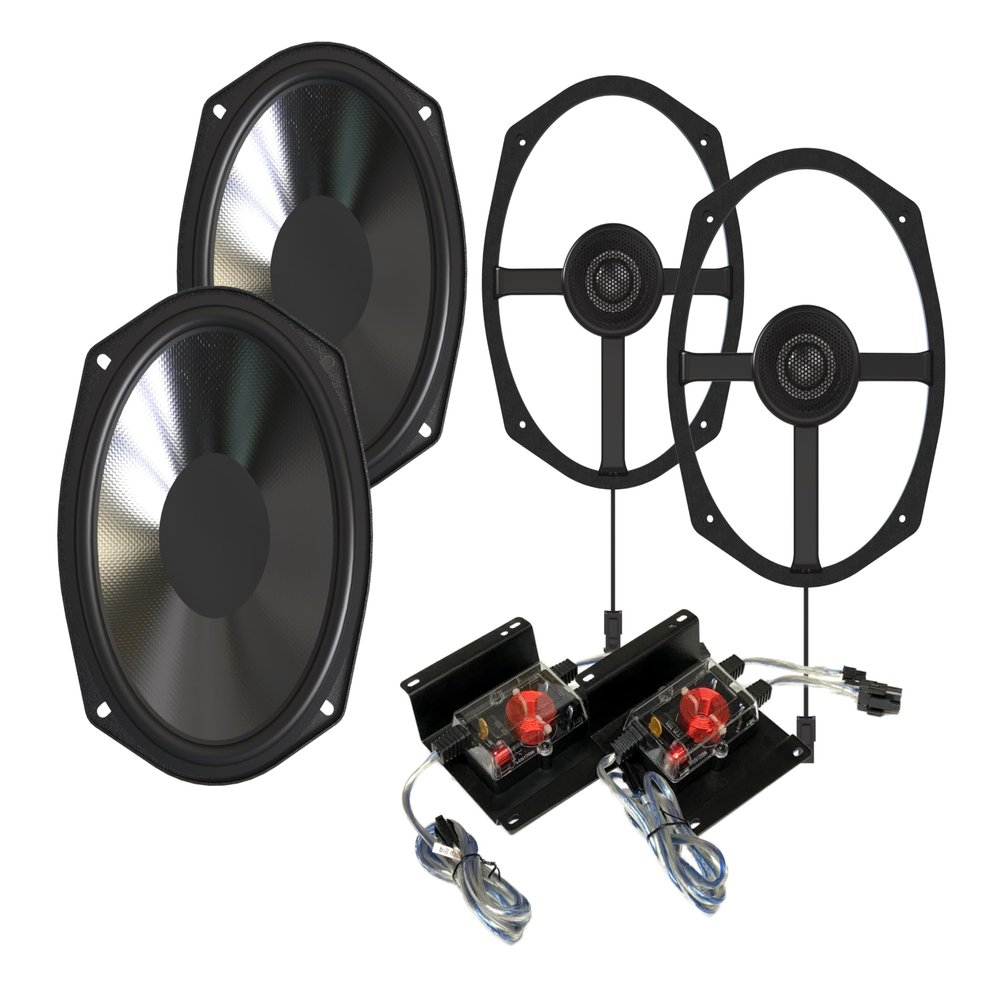 Hogtunes Wild Boar Audio WBA-2694 600 Watts 6"x9" Speakers (2 Pack) for Retro-LID-RM & HT-LID-RM Saddlebag Lids, Fits 2014-Current Harley-Davidson Motorcycles