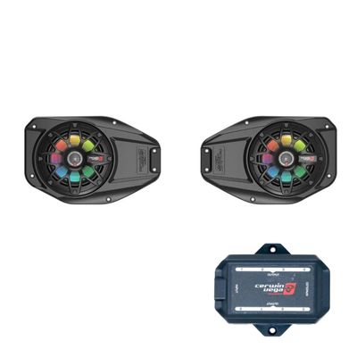 CERWIN-VEGA! 6.5 inch Overhead Speakers Replacement Kit (RVJP65) for Jeep JL/JT Gladiator RPMDLED LED Remote Control Adapter (EZ LED PRO), 8 Outputs w/Remote