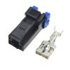1 Set 1 Pin 9.5mm Male Female Unsealed Housing KET Connector Large Current p/Lug MG623688-5 MG613689-5 Compatible with The Car(Female) view 1