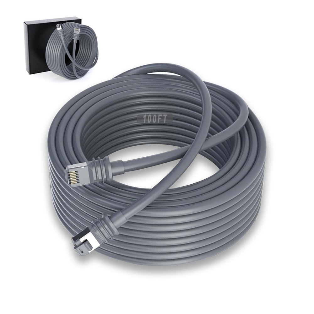 GTOMNI Starlink Gen 3 Cable 100FT Replacement Standard V3 Cable Extension Starlink Replacement Cable Gen 3 Starlink Ethernet Cable for Starlink Rectangular Satellite Gray Weatherproof Outdoor 100FT