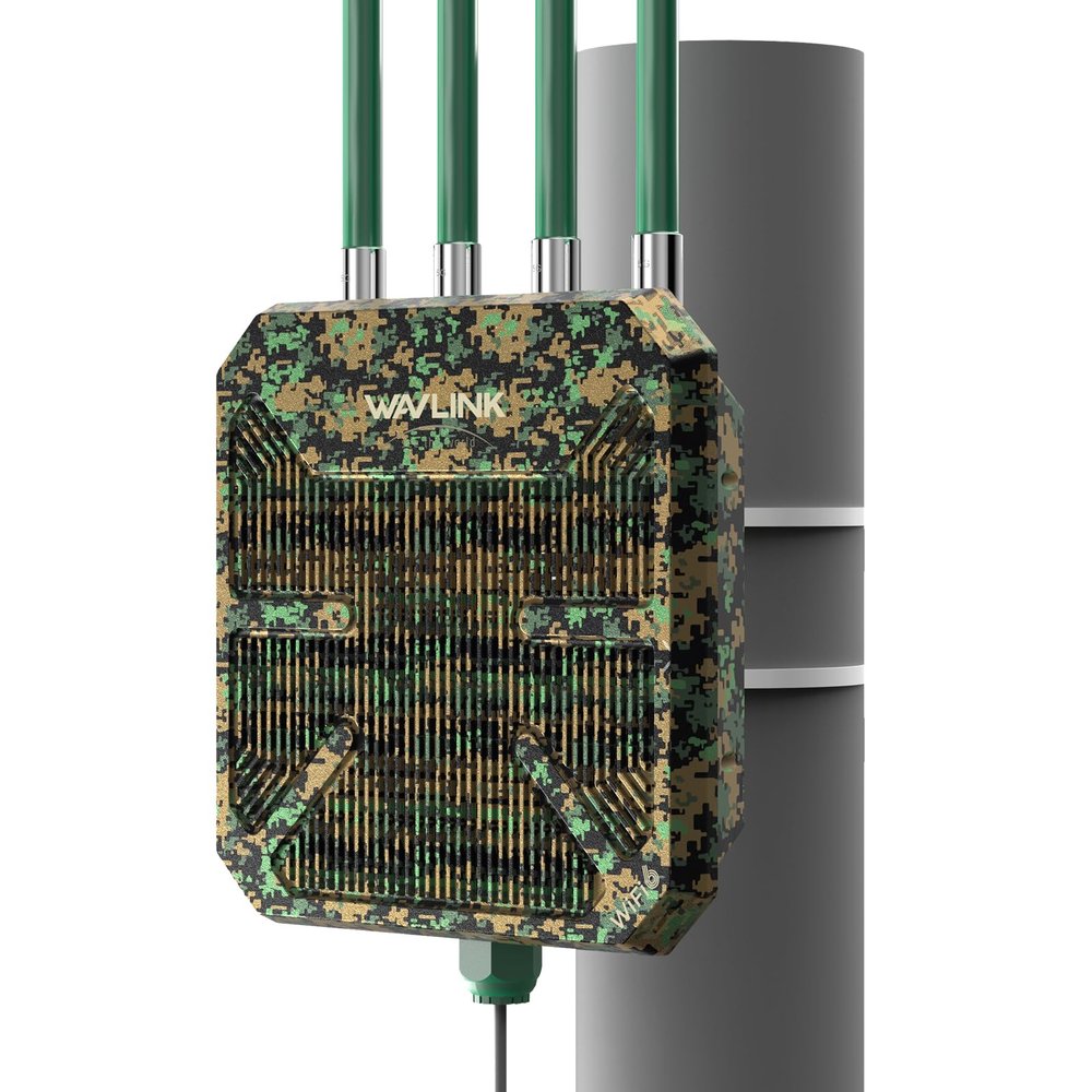 2026 AX1800 Outdoor WiFi 6 Extender, WAVLINK Outdoor WiFi Extender Signal Booster with PoE, Long Range Outdoor WiFi Access Point, IP67 Weatherproof, 4x8dBi Antennas, for Farm, Cameras, Patio, Starlink