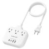 2 Prong Power Strip with USB C, meta-ant 2 Prong to 3 Prong Outlet Adapter, Two Prong Power Strip with 3 Outlets & 4 USB(2 USB-C), 4ft Extension Cord 2 Prong Outlet, Polarized, for Old House, White view 1