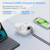 2 Prong Power Strip with USB C, meta-ant 2 Prong to 3 Prong Outlet Adapter, Two Prong Power Strip with 3 Outlets & 4 USB(2 USB-C), 4ft Extension Cord 2 Prong Outlet, Polarized, for Old House, White view 4