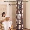 All Solid Wood Rotating Bookcase Floor Standing Multi-Tier Shelf Smooth Polished Edges Thick Base Safe to use Suitable for a Wide Range of Applications(Wood Colour,138 * 45cm) view 3