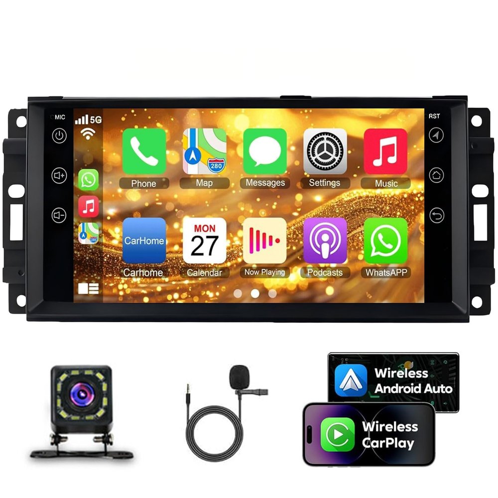 2+32G Android 13 Car Stereo for Dodge Avenger 2011 2012 2013 2014 Fit for Carplay Android Auto 7 inch Double Din Car Radio Audio Receiver w/WiFi GPS Bluetooth AHD Backup Camera Mic