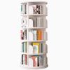 360 Rotating Bookshelf Wooden Floor Standing Multi-Tier Bookshelf Wide Base Strong Load-Bearing Capacity no wobbling in use Plenty of Storage Space(White) view 1