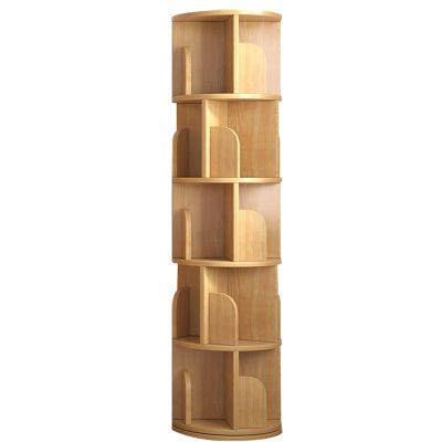 360 Rotating Bookshelf Multi-Tier Home Shelf Floor Standing Children's Study Bookcase Thickened Material Stable Load Bearing Space-Saving Safe and Durable(159 * 44cm)