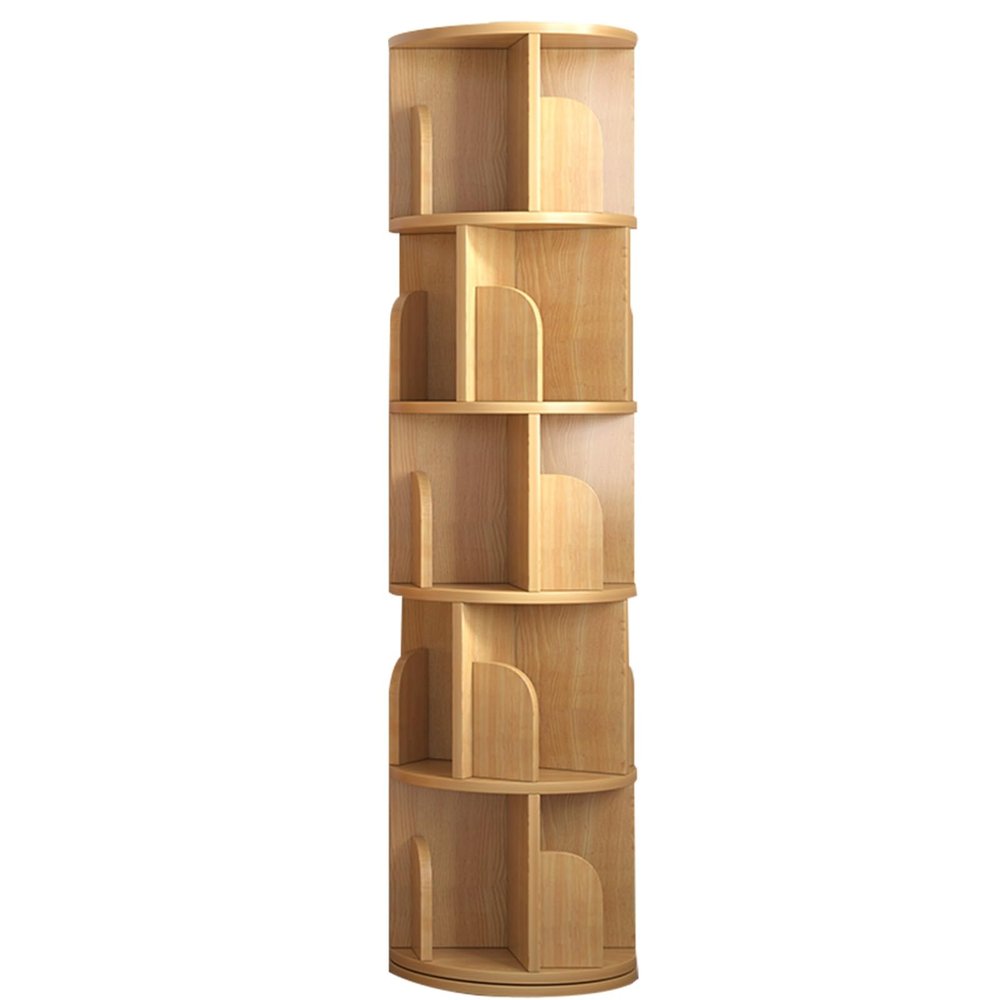 360 Rotating Bookshelf Multi-Tier Home Shelf Floor Standing Children's Study Bookcase Thickened Material Stable Load Bearing Space-Saving Safe and Durable(159 * 44cm)