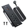 DOACE Recessed Power Strip with USB C Fast Charging Conference Recessed Outlet,Space-Saver for Furniture Side Table,2 AC Outlets,3 USB Ports,6ft Cord, for Home view 1