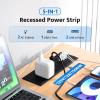 DOACE Recessed Power Strip with USB C Fast Charging Conference Recessed Outlet,Space-Saver for Furniture Side Table,2 AC Outlets,3 USB Ports,6ft Cord, for Home view 2