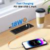 DOACE Recessed Power Strip with USB C Fast Charging Conference Recessed Outlet,Space-Saver for Furniture Side Table,2 AC Outlets,3 USB Ports,6ft Cord, for Home view 3