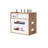 YUXING1205 Cable Management Box Wireless WiFi Router Storage Box Light cat Set-top Box Wooden TV Cabinet Placement Object Rack Artifact Plug-in Wire Cable Management Organiser Box(B) view 1