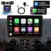 Alikali 2+32G 10" Car Stereo fit for Jeep Liberty 2008 2009 2010 2011 w/GPS Wireless w/Carplay Android Auto Double Din Touch Screen Car Audio Receiver w/WiFi Bluetooth AHD Backup Camera Mic view 1