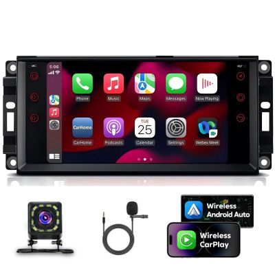 2+32G 7inch Car Stereo for Chrysler Sebring 2007-2010, for Dodge Journey 2009-2010 w/GPS w/Carplay Android 13 Auto, IPS Touchscreen Car Screen with WiFi Mirror Link Bluetooth SWC + Backup Camera