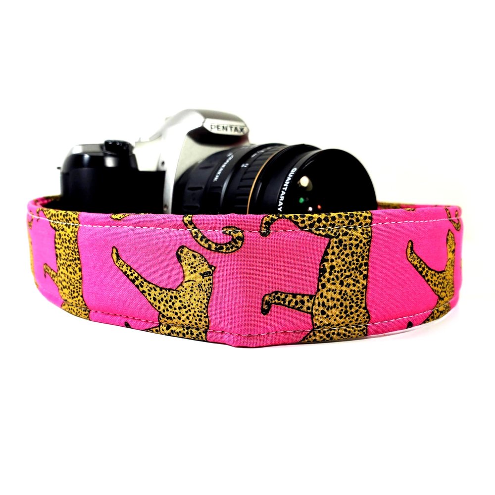 Pink Leopard Camera Strap, Cheetah Camera Strap Universal DSLR Neck & Shoulder Strap, Photography Accessory, Gift for Men & Women