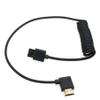 HangTon HDMI 8K 4K 60p Cable for ATOMOS Ninja V SmallHD Ultra Sony Venice Z190 Canon XF705 Lumix S5II X G9 Z8 Camera Portkeys Teradek, Left Angle Type A HDMI 2.1 Braided Coiled 50cm view 2