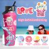 100pcs Pink I Love You Stickers, Waterproof Holographic Glitter Romantic Vinyl Decal,Valentine's Day,Birthday for Water Bottle, Laptop,Kindles, DIY,Book,Phone, Gifts for Girls,Kids, Teens,Adults view 3