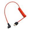 HangTon Micro HDMI to HDMI 8K 4K60p Cable for Canon R6 II R5C R5 Sony ZVE10 A7C A7R IV III A7S II Lumix S5 S9 GH4 Camera ATOMOS Ninja V Ultra SmallHD Monitor, Rigth Angle Type A D HDMI 2.1 Red 50cm view 2