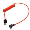 HangTon Micro HDMI to HDMI 8K 4K60p Cable for Canon R6 II R5C R5 Sony ZVE10 A7C A7R IV III A7S II Lumix S5 S9 GH4 Camera ATOMOS Ninja V Ultra SmallHD Monitor, Rigth Angle Type A D HDMI 2.1 Red 50cm view 3