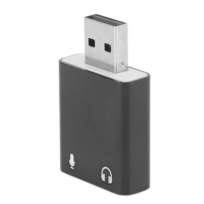 USB External Stereo Sound Card 7.1 Channel USB to 3.5mm Headset Jack Adapter for Computer Laptop Desktop Black