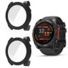 Compatible for Garmin Fenix 8 Case, Lamshaw Shock-Proof Cover Hard PC Case with Glass Screen Protector Compatible for Garmin Fenix 8 43mm, 47mm, 51mm, Fenix E 47mm (Black+Black, Fenix 8 51mm) view 1