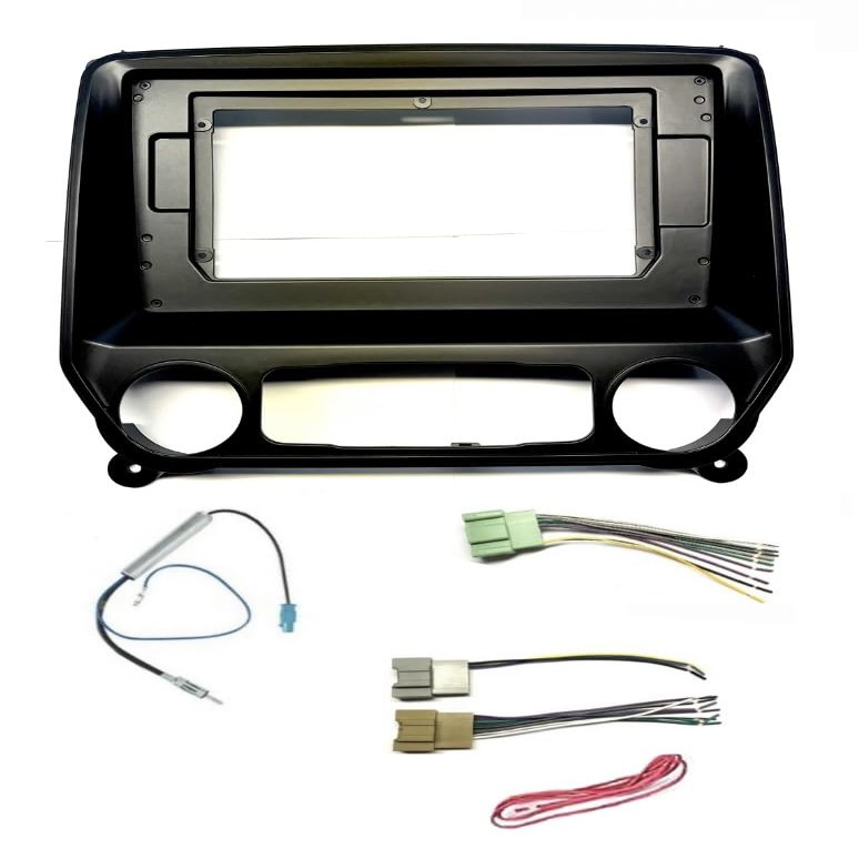 10.1 Inch Car Stereo Kit, Wire Harness, and AM/FM Radio Antenna Adapter Combo -Made for Chevrolet + GMC: 2014 Silverado 1500/Sierra 1500, 2015-2018 Silverado + Sierra 1500/2500/3500 -No Bose