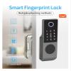 QDVOPHZA WiFi Waterproof Outdoor Smart Door Lock with Tuya Biometric Fingerprint Lock Digital Code Card Electronic Rim Lock(SET-25) view 3