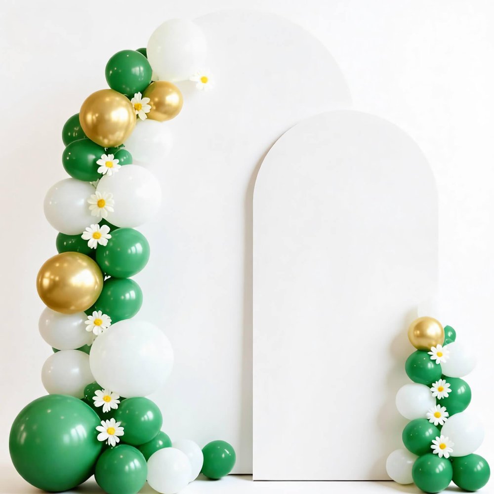 7.2 ft, 6 ft White Arch Backdrop Cover Set of 2, Wedding Arch Covers Stretchy Backdrop Spandex Fitted for Baby Shower Birthday Balloon Chiara Stand Decor White 7.2ft & 6ft