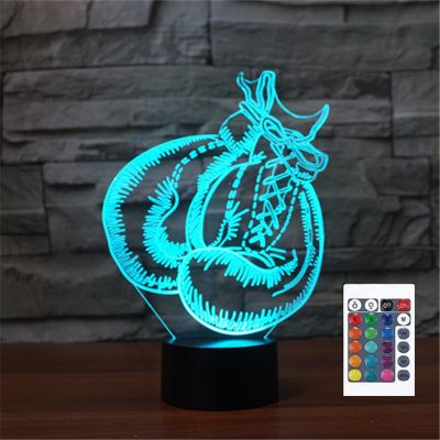 FLRXHK Boxing Gloves 3D Illusion Night Light, 16 Color Changing Modes, Touch Table Desk Lamp with Remote Control Room Decoration