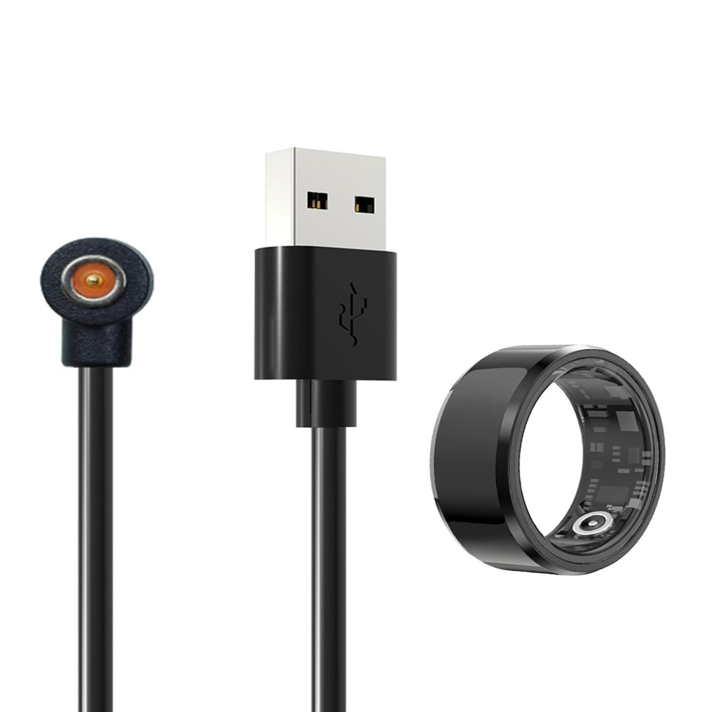 [2 Pack] for FMNGOP 2024 New Smart Ring Charger,30CM,Magnetic Replacement Charging Cable Compatible with FMNGOP-X1 Smart Ring(Black)
