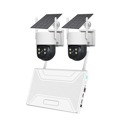 AKAVIG 4CH Outdoor Solar Power Security Camera Kit with 2 Cameras, 3MP Wireless WiFi Solar Surveillance NVR System with Motion Detection, Two Way Audio