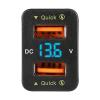 Car USB Change Adapt QC3.0 Fast Charger 12V Dual USB Phone Socket Voltage Display for Toyota, Blue view 1