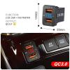 Car USB Change Adapt QC3.0 Fast Charger 12V Dual USB Phone Socket Voltage Display for Toyota, Blue view 2