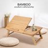 Portable Laptop Stand, Foldable Wooden Bamboo Laptop Table, Adjustable Sofa Bed Office Laptop Stand Holder (50 * 30 Without Drawer) view 2