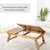 Portable Laptop Stand, Foldable Wooden Bamboo Laptop Table, Adjustable Sofa Bed Office Laptop Stand Holder (50 * 30 Without Drawer) view 3