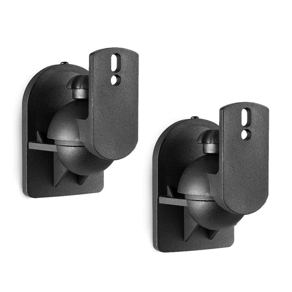 Universal Speaker Wall Mounts, 2 Adjustable Speaker Mounts, Holds Up to 7.7 Lbs, Vertical 20, Horizontal 70 Adjustment, (Black)