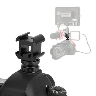 Hot Shoe Mount, Cold Shoe Adapter Triple Hot Shoe Base Mount Adapter Extend Holder Camera Hot Shoe Holder Triple Hot Shoe Mount Adapter for Microphone Monitor LED Video Light