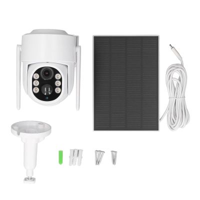 360 Degree Outdoor Solar Security Camera with PIR Motion Detection, 2-Way Talk and IP65 Waterproof, Ideal for Home Security and Surveillance