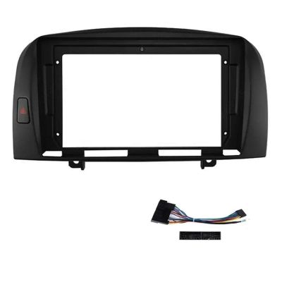GRASKY Compatible with Hyundai NF Sonata 2006 (9INCH) Host Unit 2DIN Car Radio Fascia Frame DVD Stereo Center Console Holder Fitting Panel Kit(with Cable)