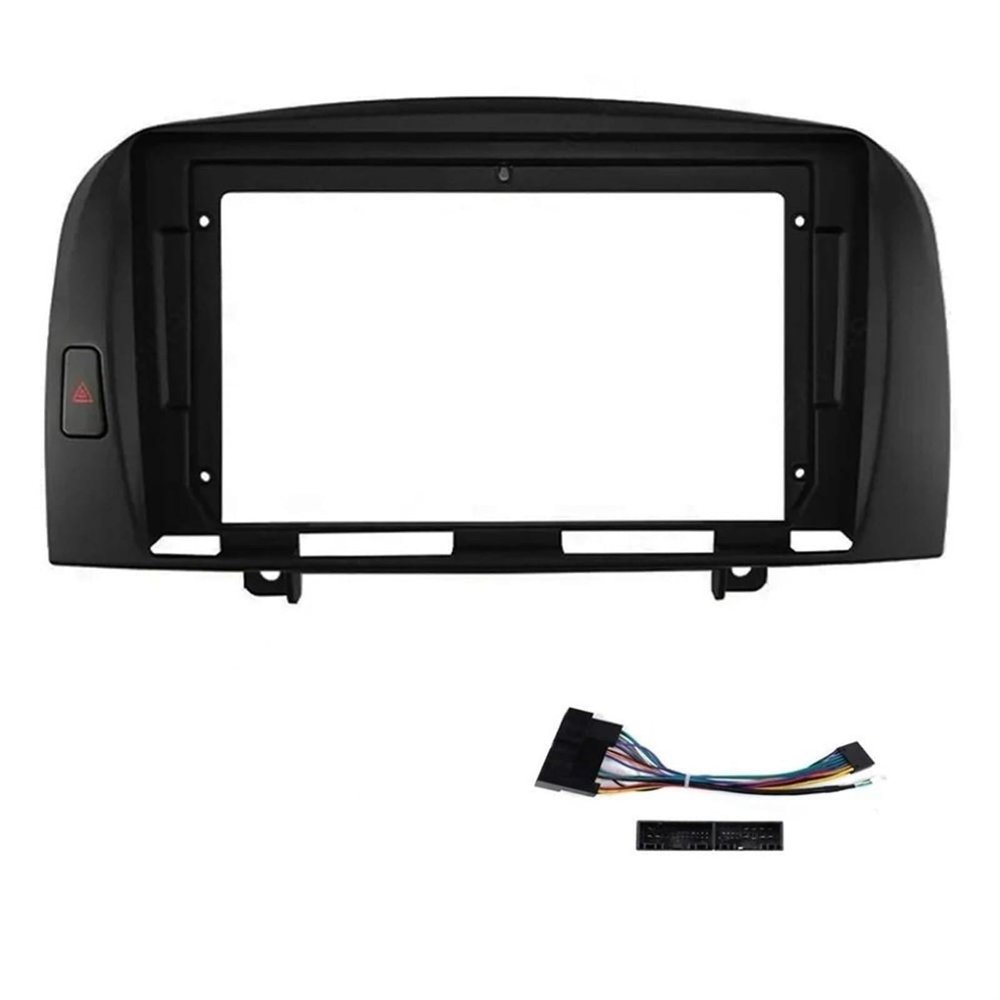 GRASKY Compatible with Hyundai NF Sonata 2006 (9INCH) Host Unit 2DIN Car Radio Fascia Frame DVD Stereo Center Console Holder Fitting Panel Kit(with Cable)