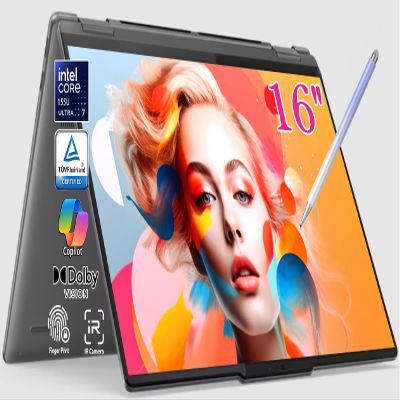 Lenovo Yoga 7i AI 2-in-1 16" WUXGA 16:10 Touchscreen Laptop, Intel Ultra 7 155UBeats I7 1355U, Fingerprint Reader, Backlit KB, 2 x Thunderbolt, Win 11, W/Stylus Pen (U7-155U|16GB RAM|1TB SSD)