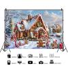 15x8ft Christmas Gingerbread House Backdrop Winter Snow Village Candy Canes Gingerbread Man Background Birthday Baby Shower Party Supplies Decor Kids Adult Photography Photo Studio Props view 2