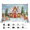 10x8ft Christmas Gingerbread House Backdrop Winter Snow Candy Canes Gingerbread Man Xmas Tree Background Birthday Baby Shower Party Supplies Decor Kids Adult Photography Photo Studio Props view 2