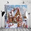 12x8ft Christmas Gingerbread House Backdrop Winter Snow Village Candy Canes Gingerbread Man Background Birthday Baby Shower Party Supplies Decor Kids Adult Photography Photo Studio Props view 4